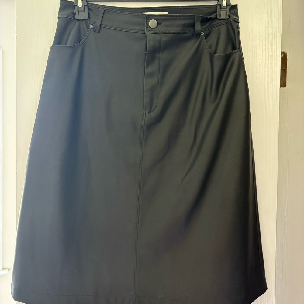 Faux Leather Black Women's Skirt